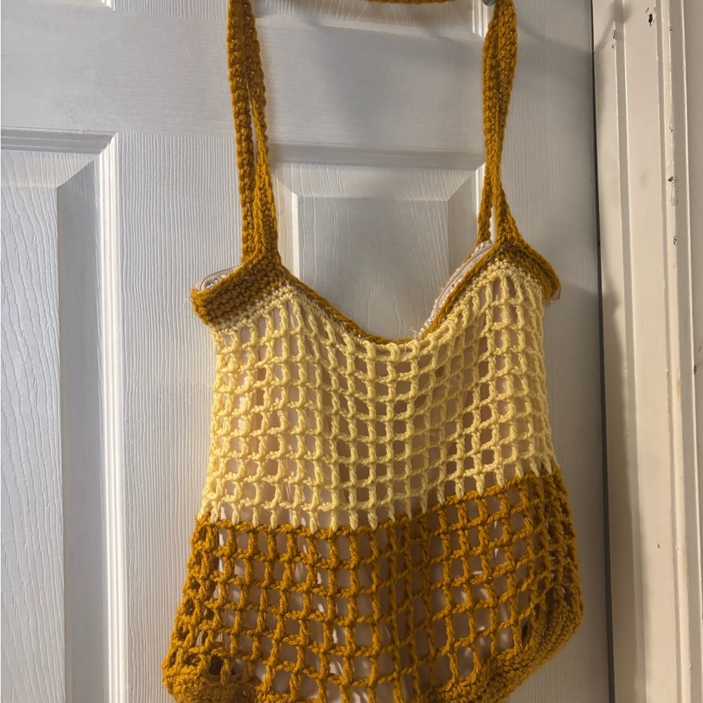 Vintage Handmade Crochet Minimalist Cottage Core Prairie Bag